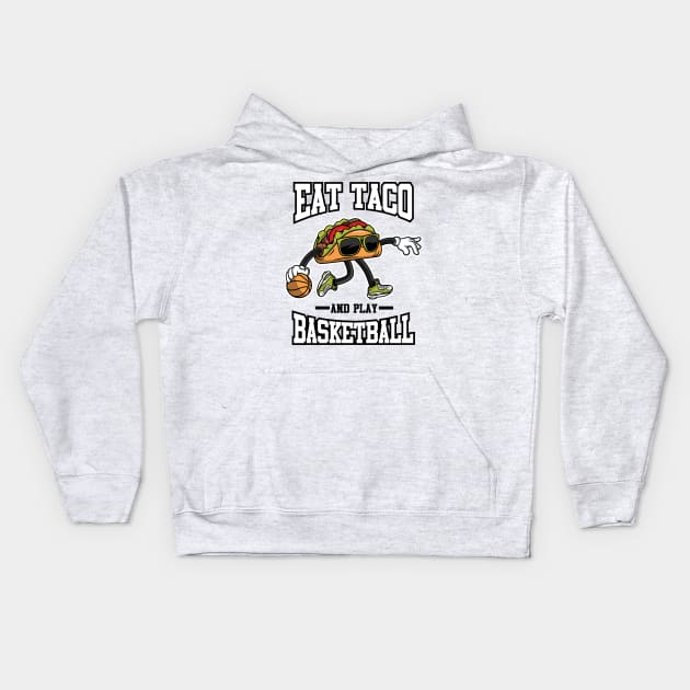 basketball tacos Kids Hoodie by beanbeardy